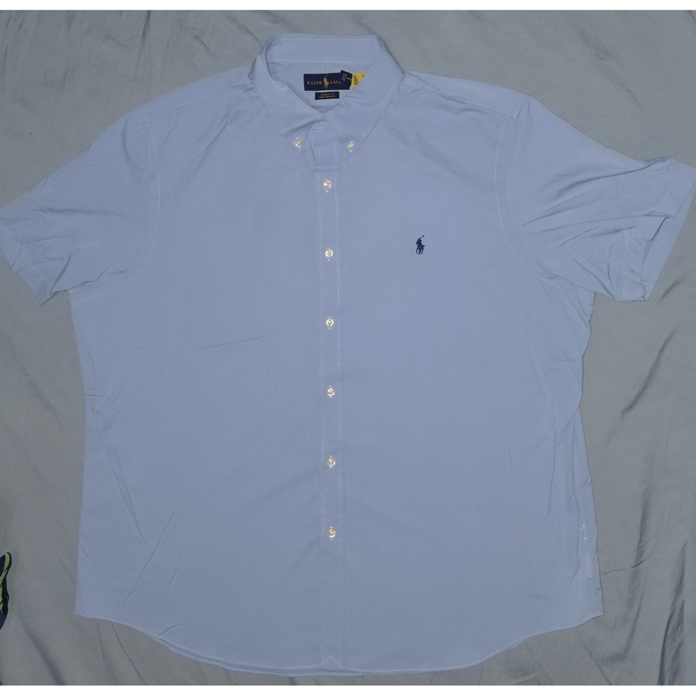 Polo Ralph Lauren Mens Classic-Fit Performance Stretch Twill Shirt Blue Sz 2XL